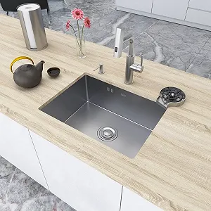 Мийка під стільницю з нержавіючої сталі кухонна станція Nett NS-5742U synthetic.ua - Фото 1