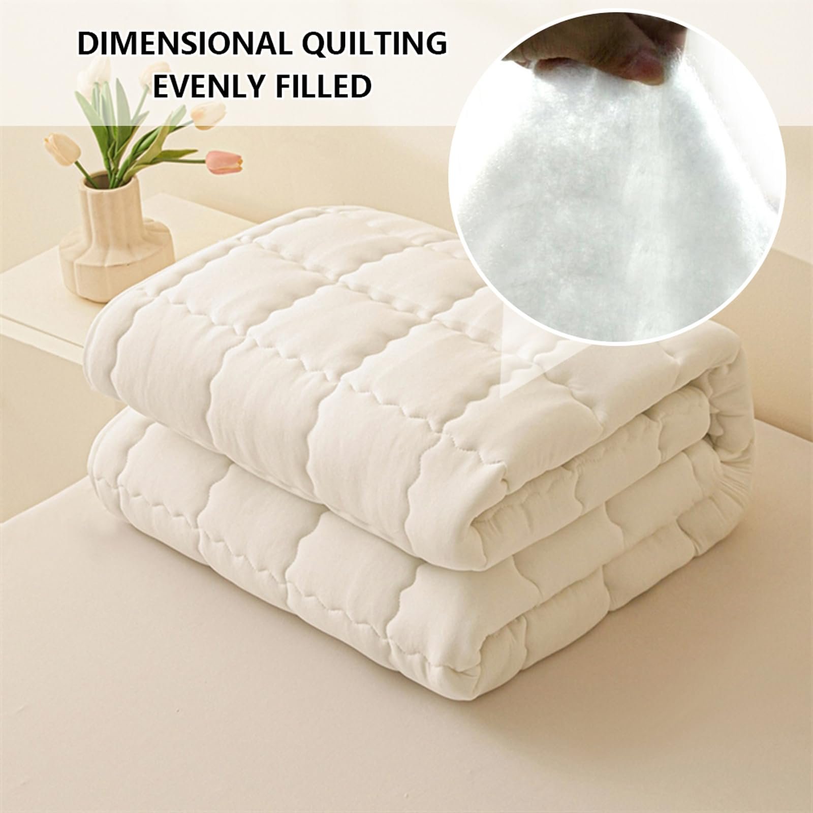 Наматрасник HAIBA 120 x 200 см стеганый, серый, мягкая подкладка из 100% хлопка, дышащий, фото №4 Наматрасник HAIBA 120 x 200 см стеганый, серый, мягкая подкладка из 100% хлопка, дышащий, фото №4