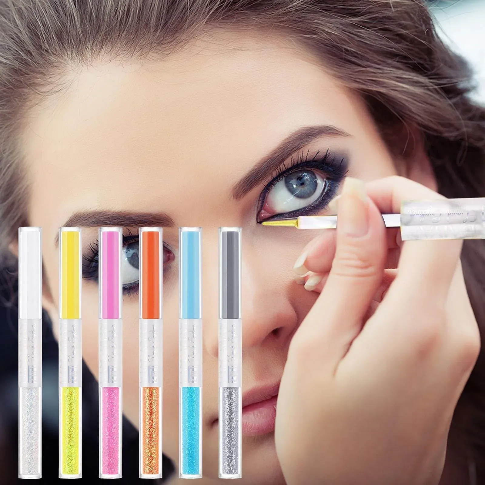 Підводка для очей Dous, кольорова, подвійний наконечник, рідка, фото №3