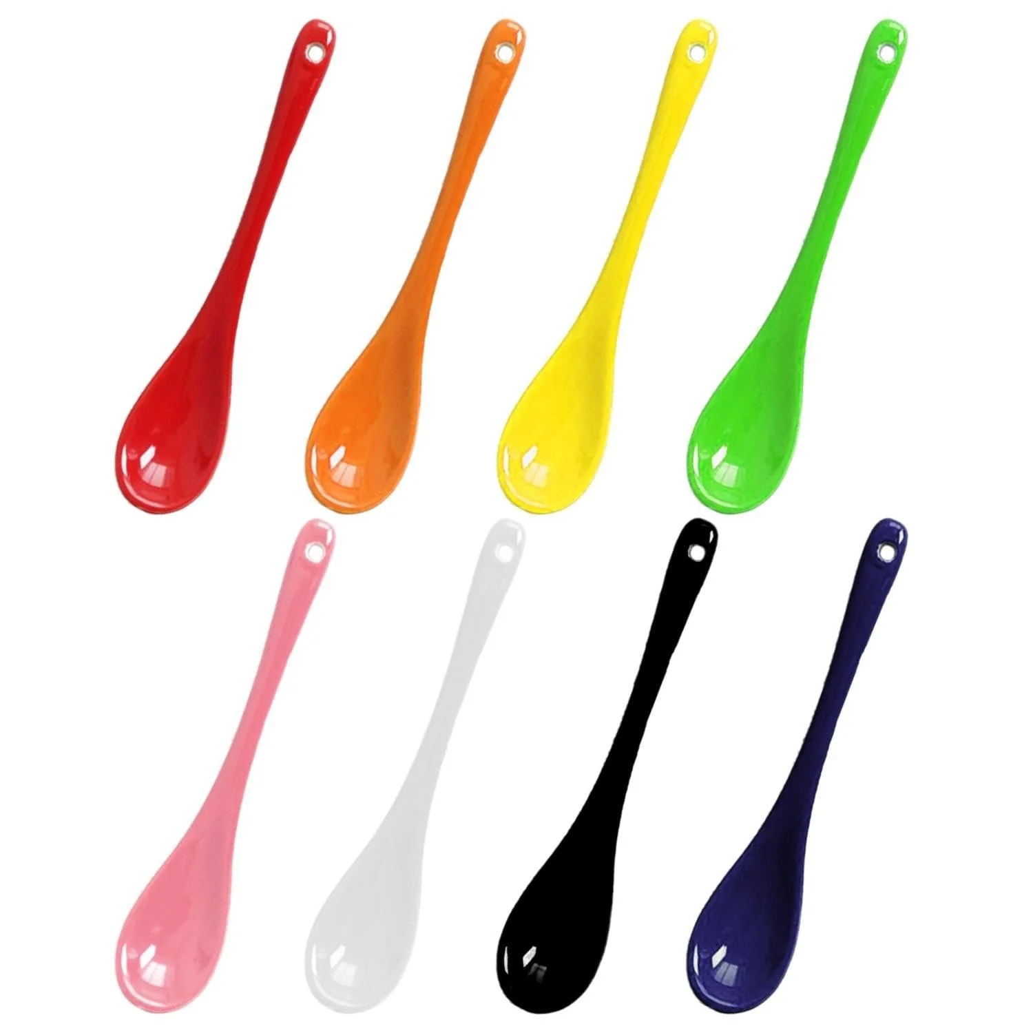 Набір керамічних ложок, 8 штук, кольорові, довгі, фото №1