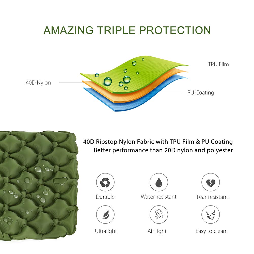 Матрац LLKLKL Camping Inflatable Compact Air з подушкою, міцний, водонепроникний, фото №4 Матрац LLKLKL Camping Inflatable Compact Air з подушкою, міцний, водонепроникний, фото №4