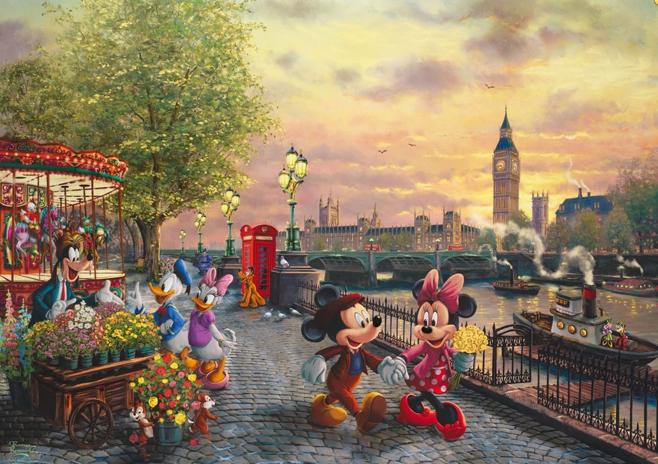 Пазл Schmidt Spiele Thomas Kinkade Disney Mickey & Minnie in London 1000 деталей, фото №4 Пазл Schmidt Spiele Thomas Kinkade Disney Mickey & Minnie in London 1000 деталей, фото №4