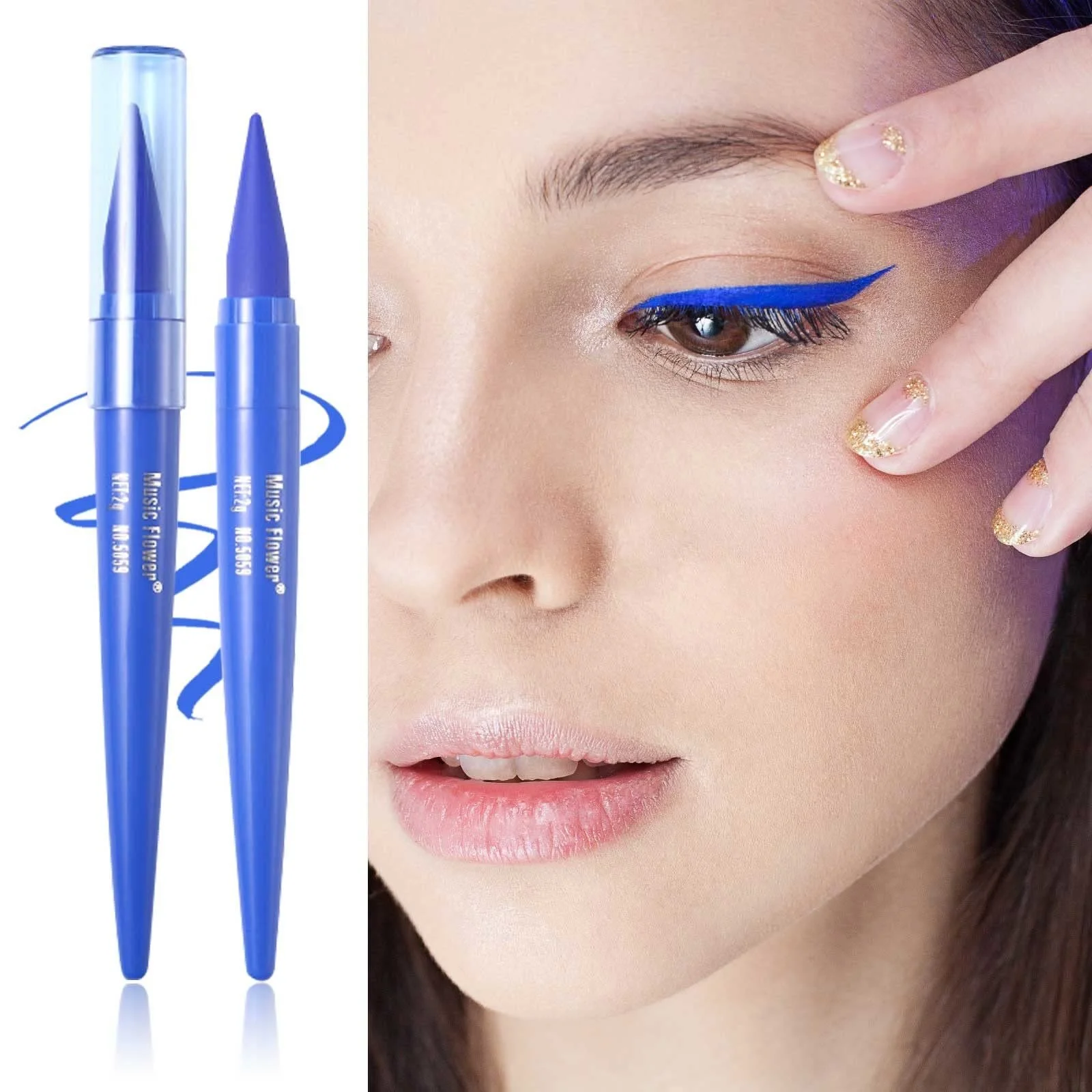 Підводка Black Pen Gel Blue Waterproofs Fast Antis Coloured Shiny Eyeliner/Drying Makeup Black Stain Brown 2 мл Eyeliner Liquid (Blue,), фото №5 Підводка Black Pen Gel Blue Waterproofs Fast Antis Coloured Shiny Eyeliner/Drying Makeup Black Stain Brown 2 мл Eyeliner Liquid (Blue,), фото №5