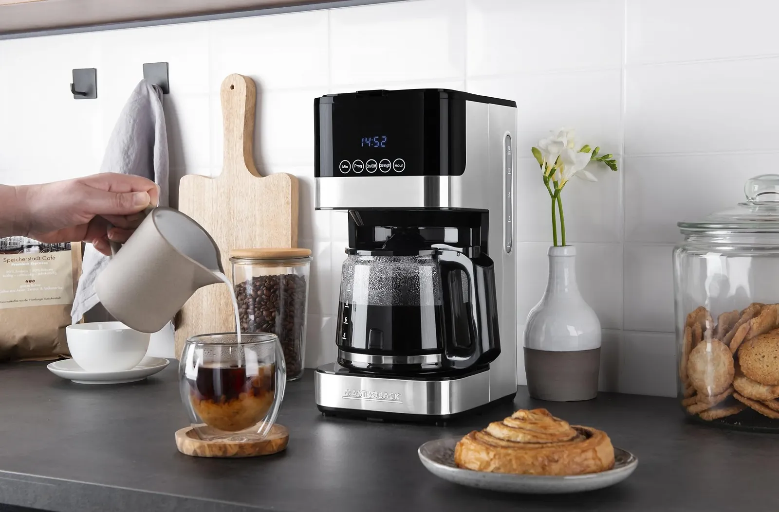 Кофеварка капельная GASTROBACK Design Essential Черный/Серебристый, фото №2