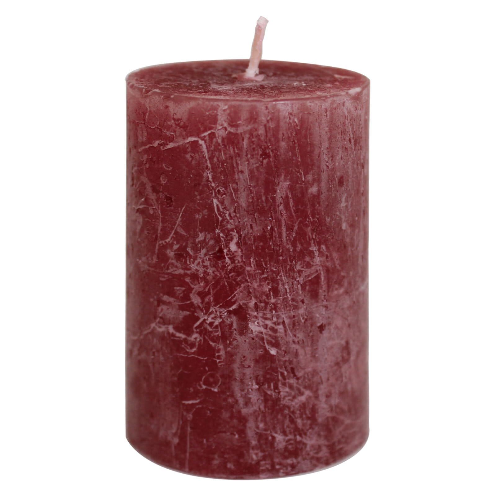 Свічки JEKA Kerzen GmbH Ebersbacher Rustic Pillar Bordeaux Діаметр 50 x Висота 80 мм 4 штуки, фото №3