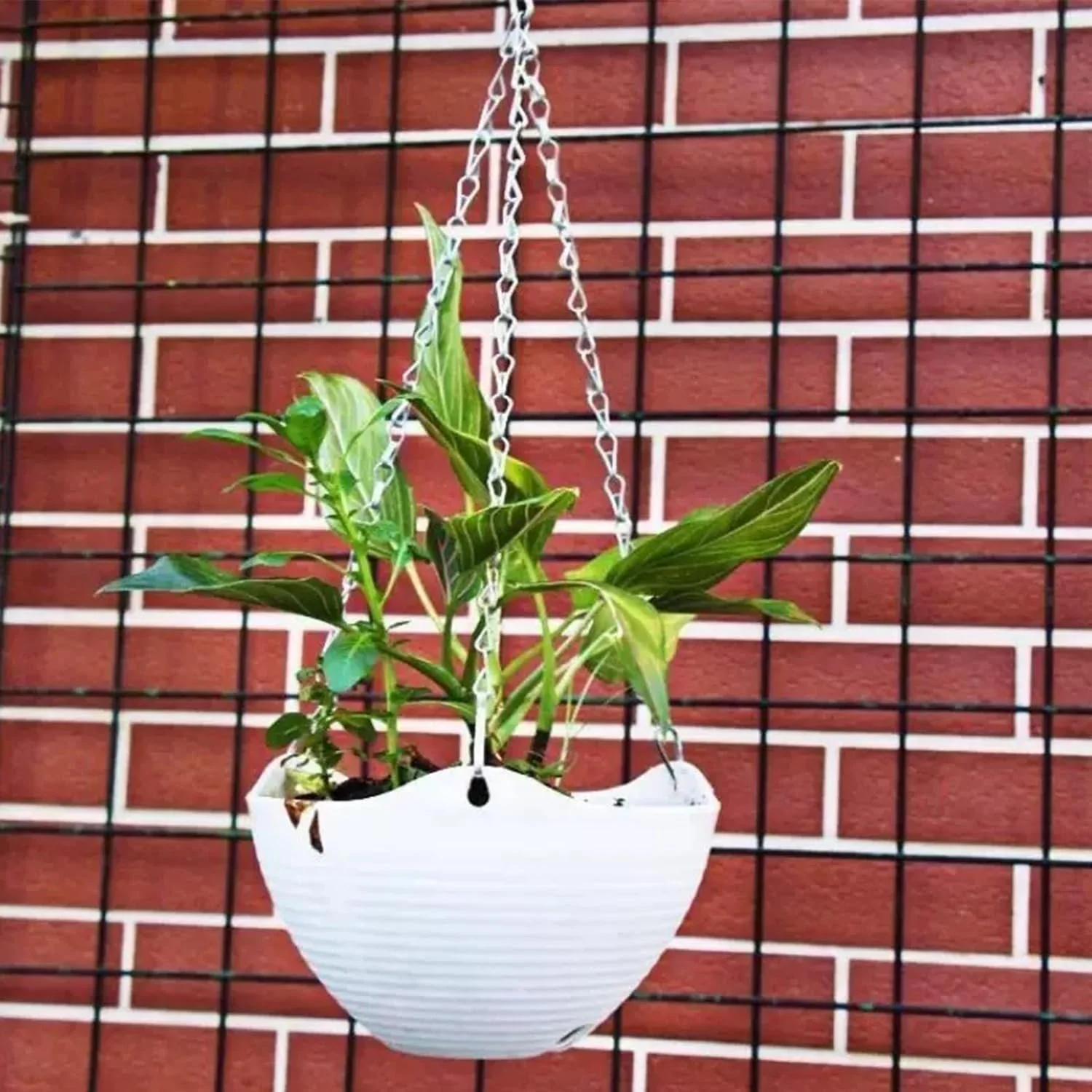 Подвесная цепь для цветочных горшков 4 штуки Металлическая 3-х точечная с S-образными крючками и клипсами, фото №3