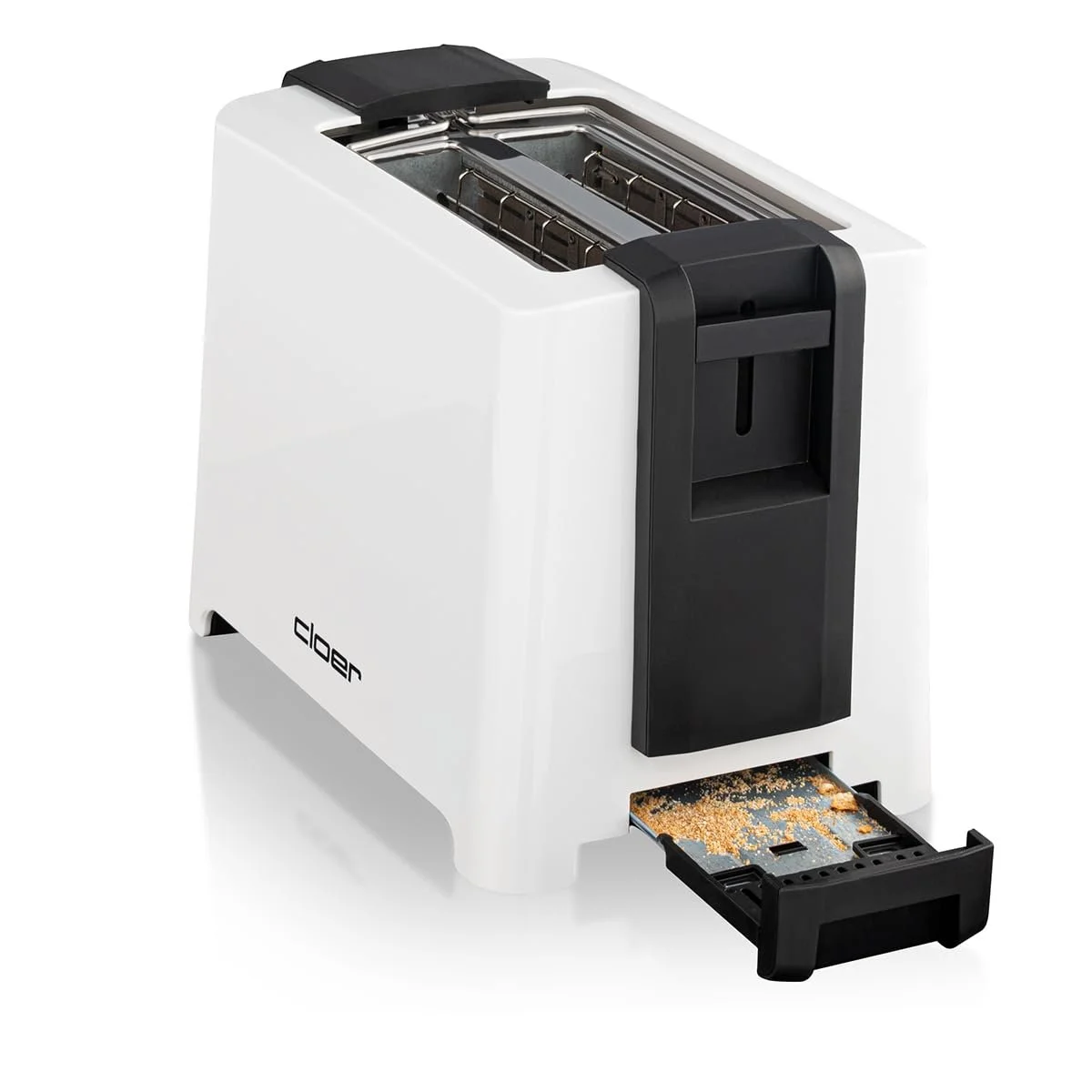 Тостер Cloer 3531 для 2 скибочок XXL тосту, 750-900 Ватт, функція перевірки тосту, насадка для хліба, функція розморожування, підйомний пристрій, білий, фото №6