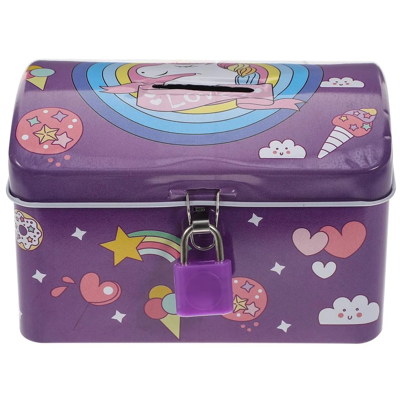 Скарбничка STOBOK Металева Єдиноріг із замком, фото №1