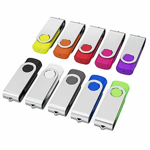 USB-флеш-накопичувач USB 2.0 Swivel Metal 16 GB Упаковка 10 шт 10 кольорів - Фото 1