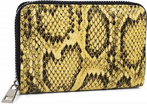 Мини-кошелек styleBREAKER Женский 02040127 Змеиный узор Желтый - Фото 1