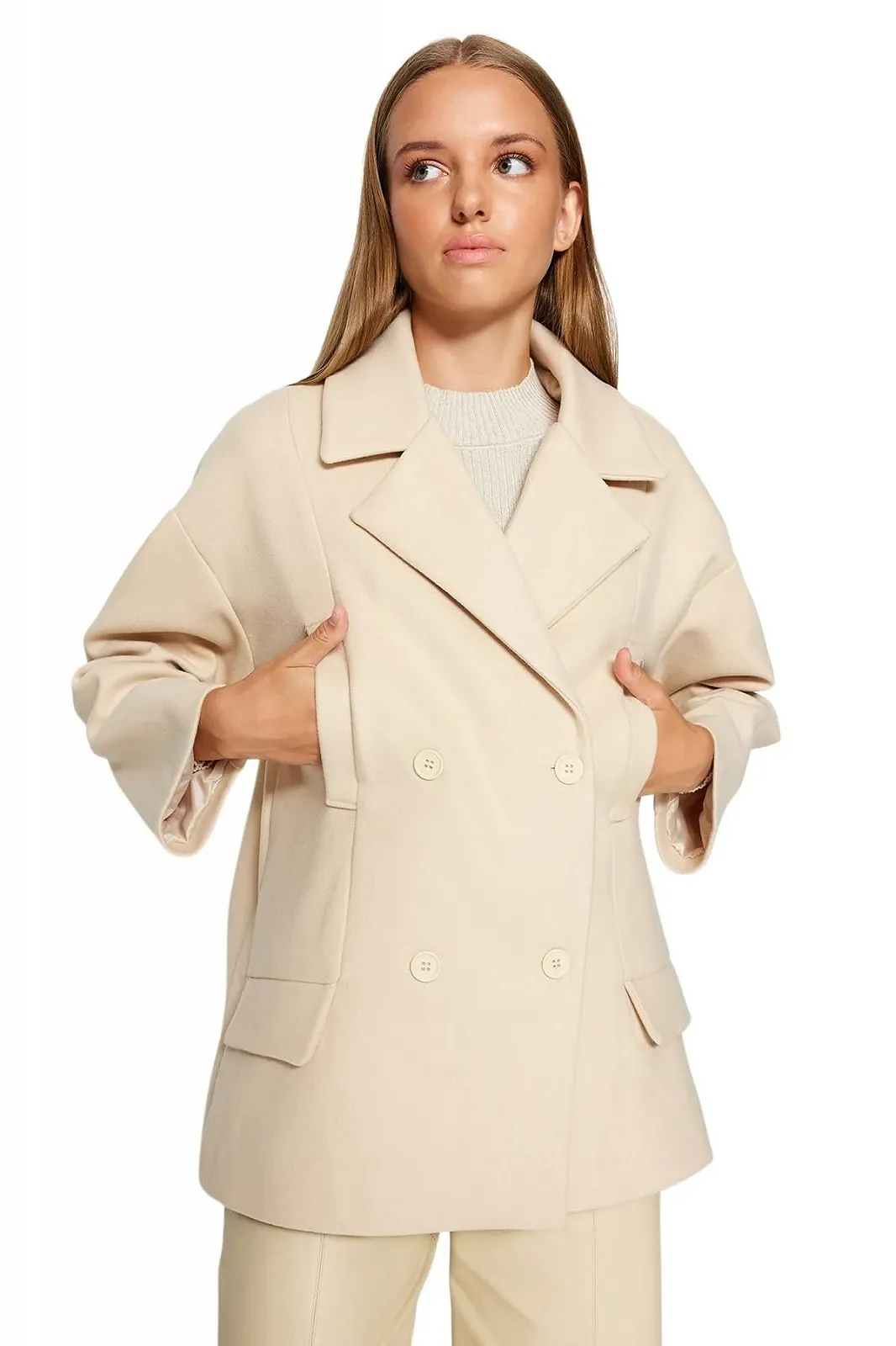 Пальто TRENDYOL Прямое, фото №2