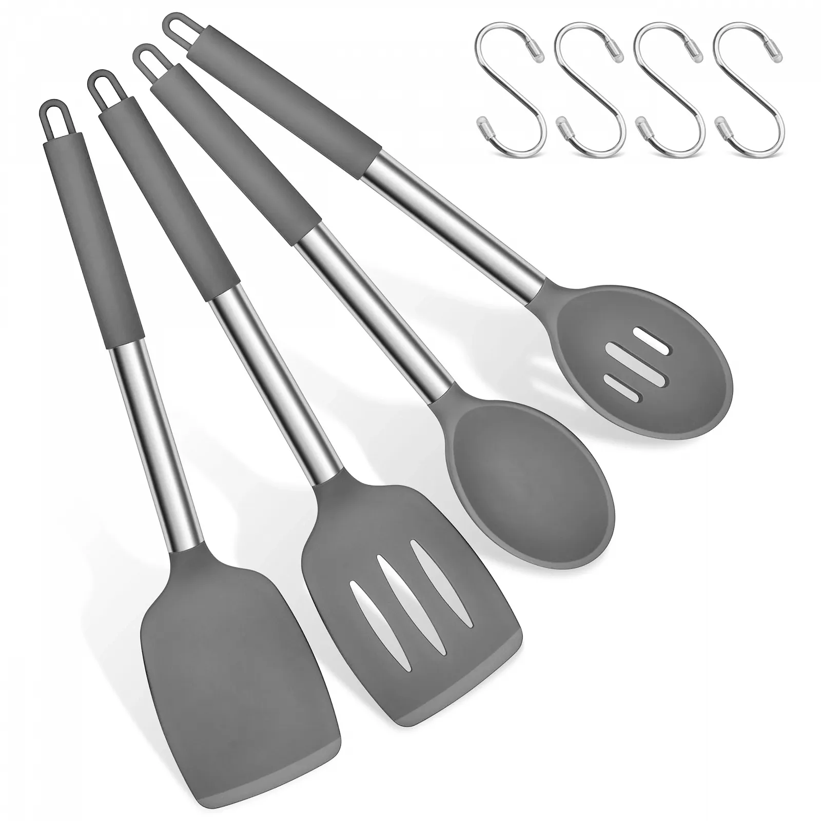 Набор кухонных принадлежностей Herogo Silicone Stainless Steel Handle Grey Pack of 8, фото №1 Набор кухонных принадлежностей Herogo Silicone Stainless Steel Handle Grey Pack of 8, фото №1