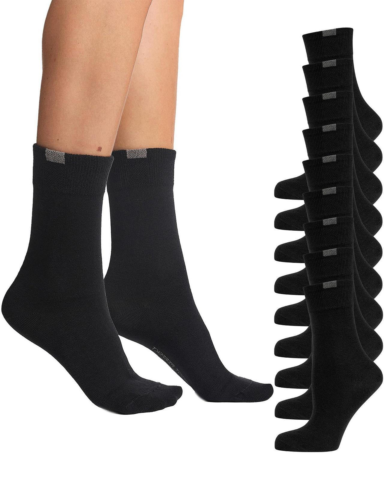 Носки Nur Die, 9 пар, дышащий хлопок, однотонные, комфортная резинка, без давящих швов, для женщин, фото №1