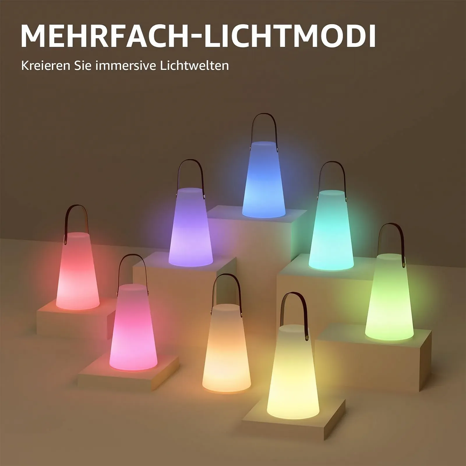 Настольные светодиодные лампы MALUX Набор 2 шт., аккумуляторные, 8 цветов, диммируемые, беспроводные, пульт ДУ, IP44, фото №6