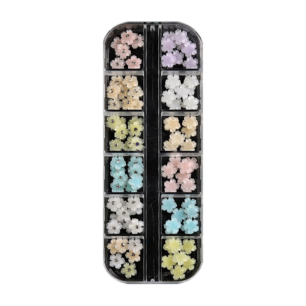 3D Подвески для ногтей Цветы из смолы Разноцветные, диаметр 1 см, фото №1