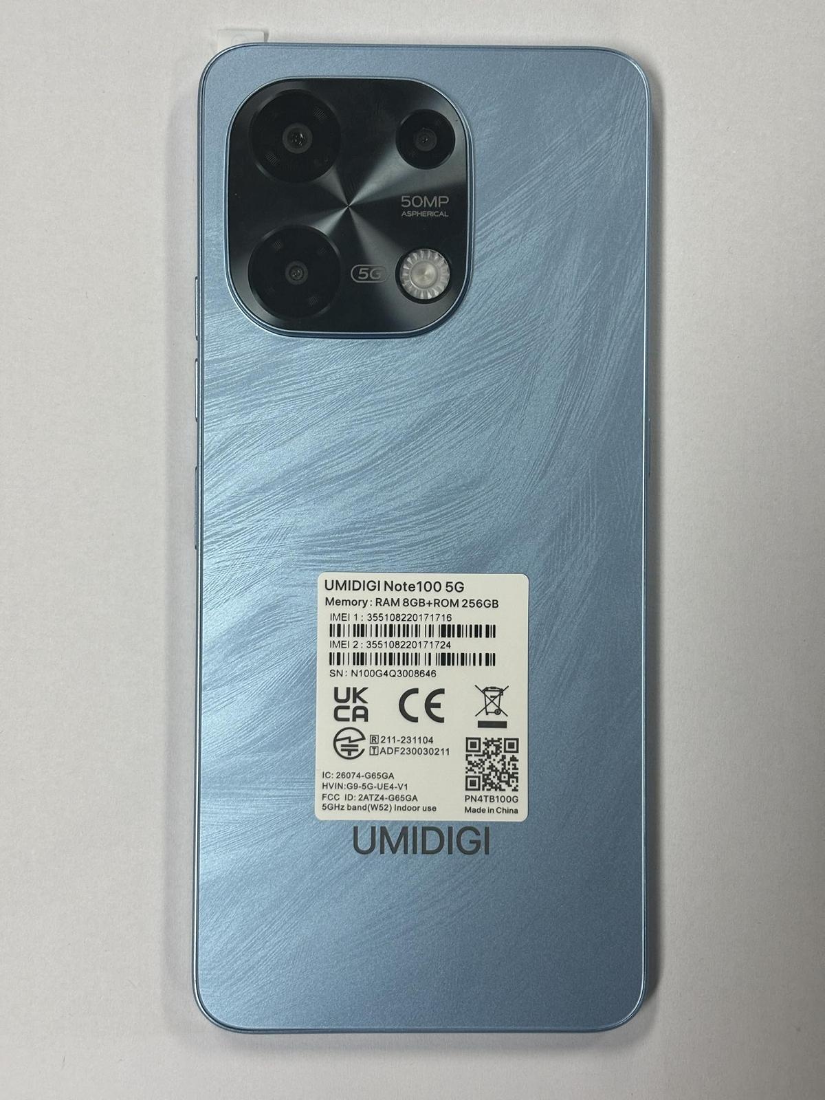 Мобильный телефон UMIDIGI Note 100 5G 6.8 дюймов 120 Гц 16GB + 256GB 50MP + 16MP 5000 мАч Android 14, фото №8
