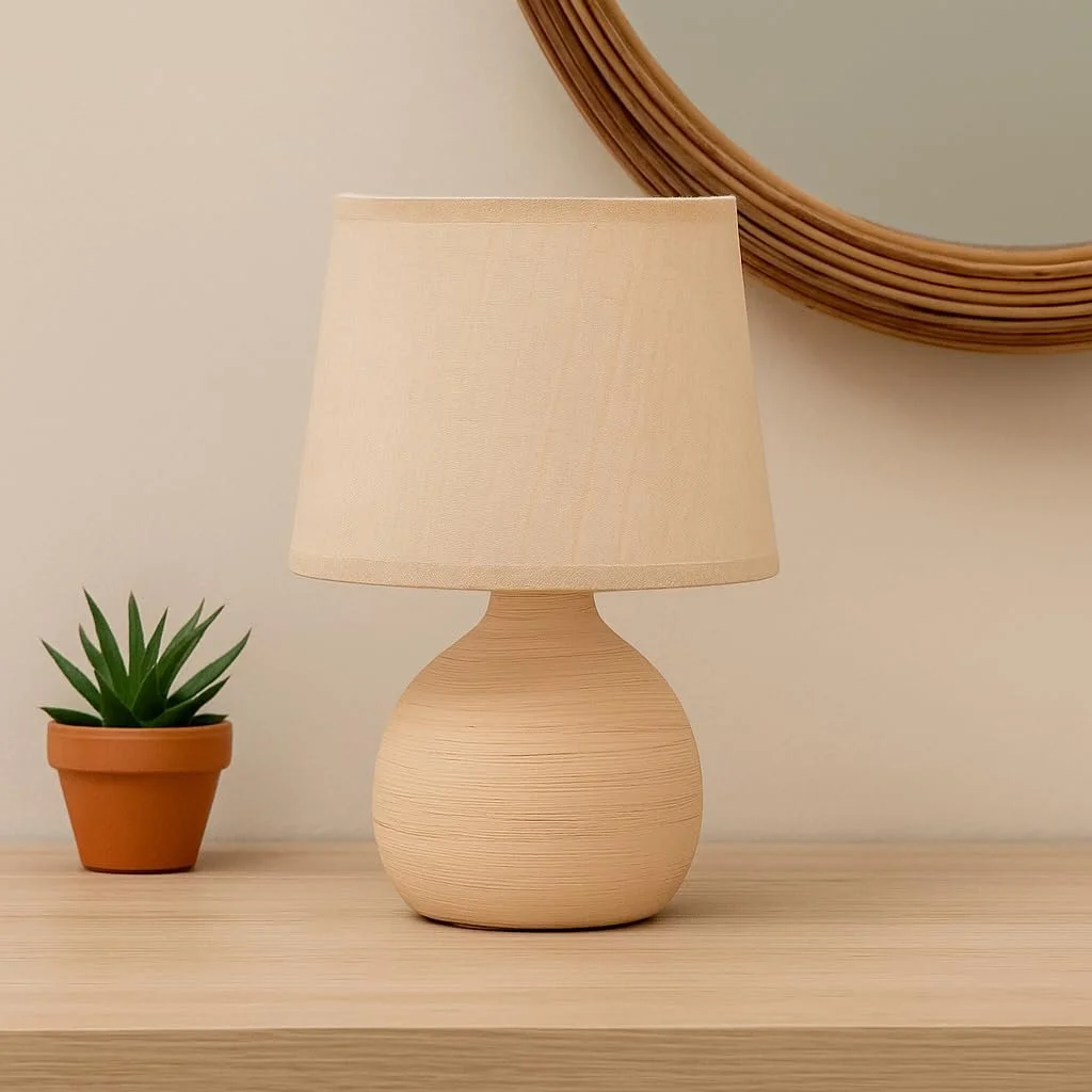 Настільна лампа Luxus London H 25 x Діаметр 18 E14 Кераміка Коричневий, фото №6