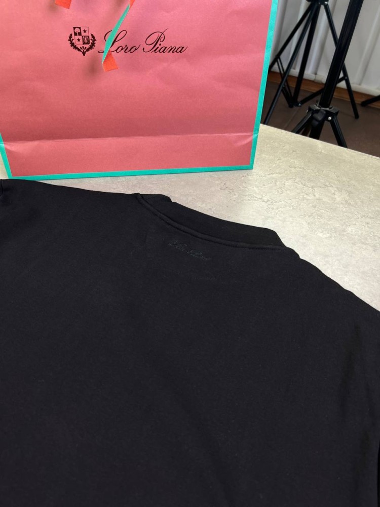 Футболка Loro Piana classic чорна f663, фото №6