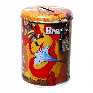 Скарбничка металева Пожежна каса із замком - Фото 1