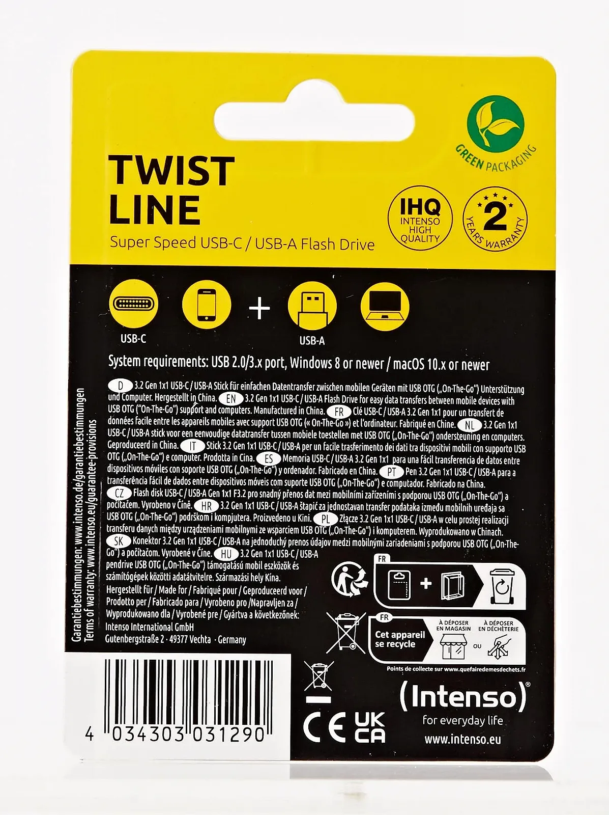USB-накопичувач Intenso Twist Line 128 GB Dual USB 3.2 Gen 1x1 USB-C USB-A 70 MB/s Anthracite, фото №6
