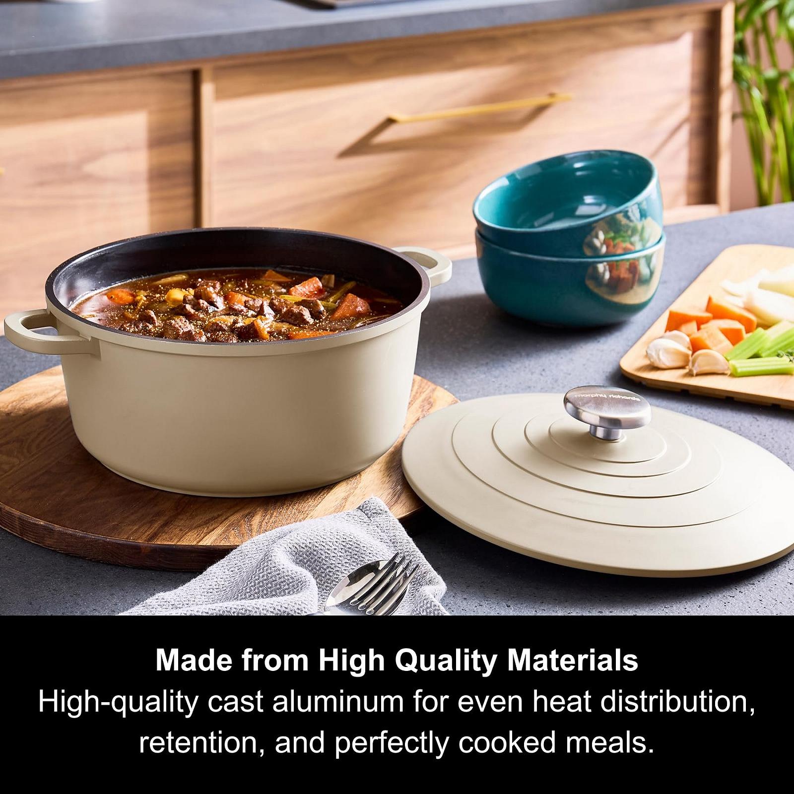 Жаровня Morphy Richards 851254 24 см Литой алюминий Антипригарная Кремовая, фото №3