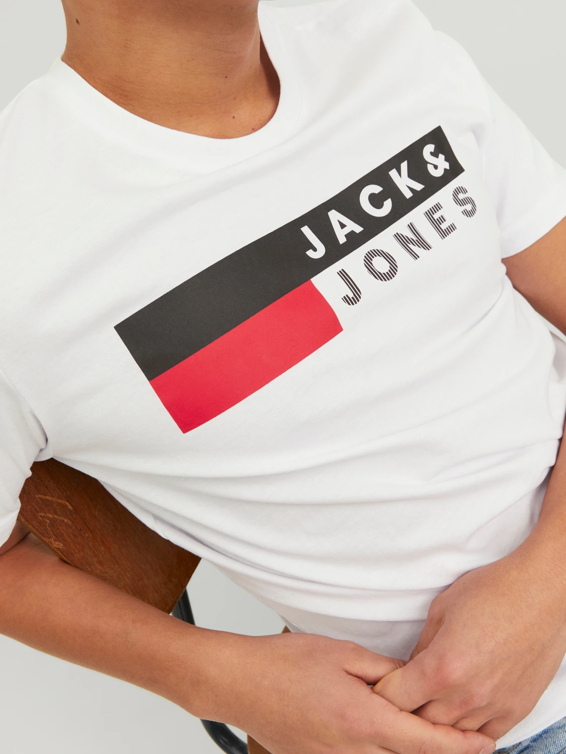 Футболка Jack & Jones LOGO TEE SS O-NECK NOOS 12151955 Белый M, фото №4