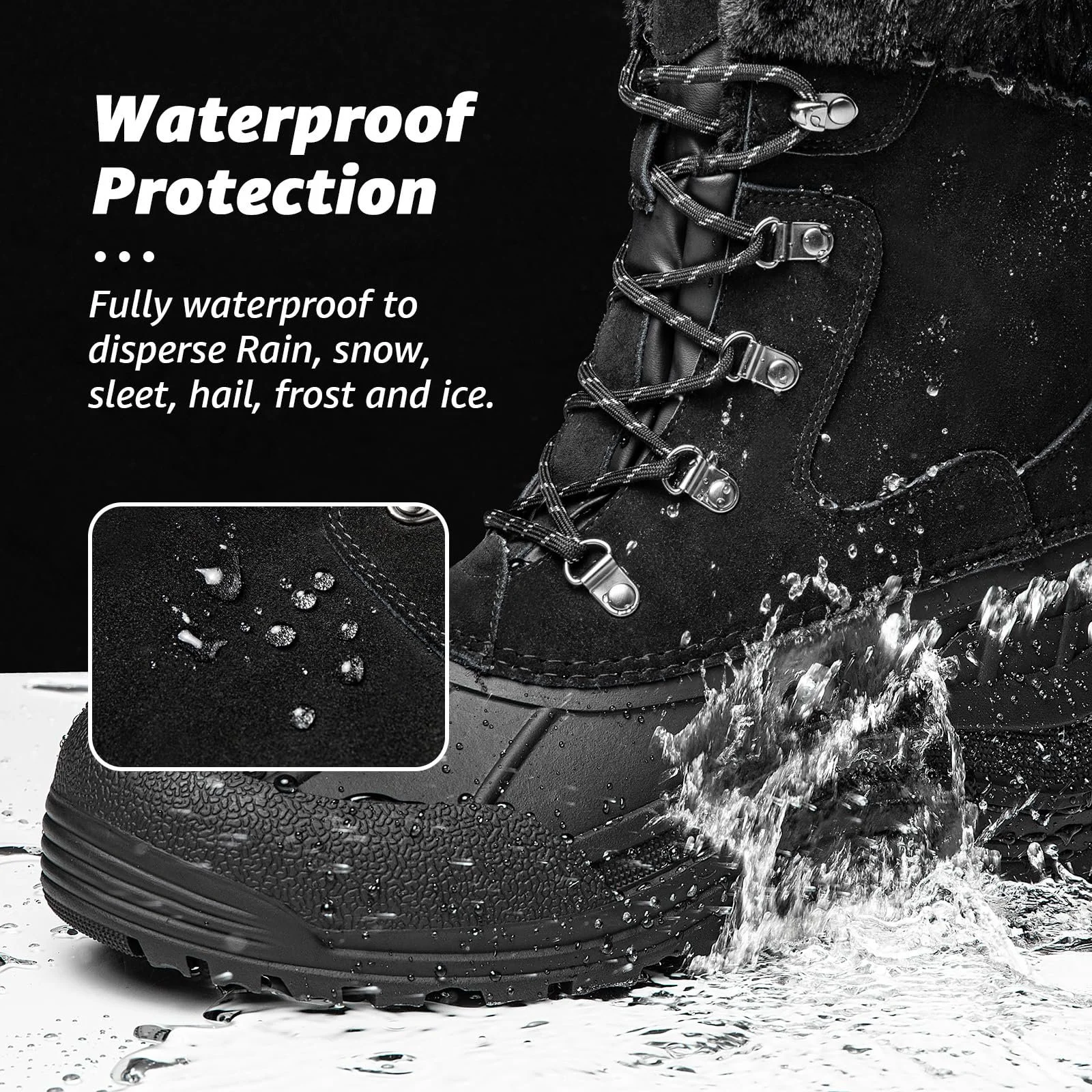 Чоловічі утеплені зимові черевики FREE SOLDIER Водонепроникні Нековзкі, фото №3