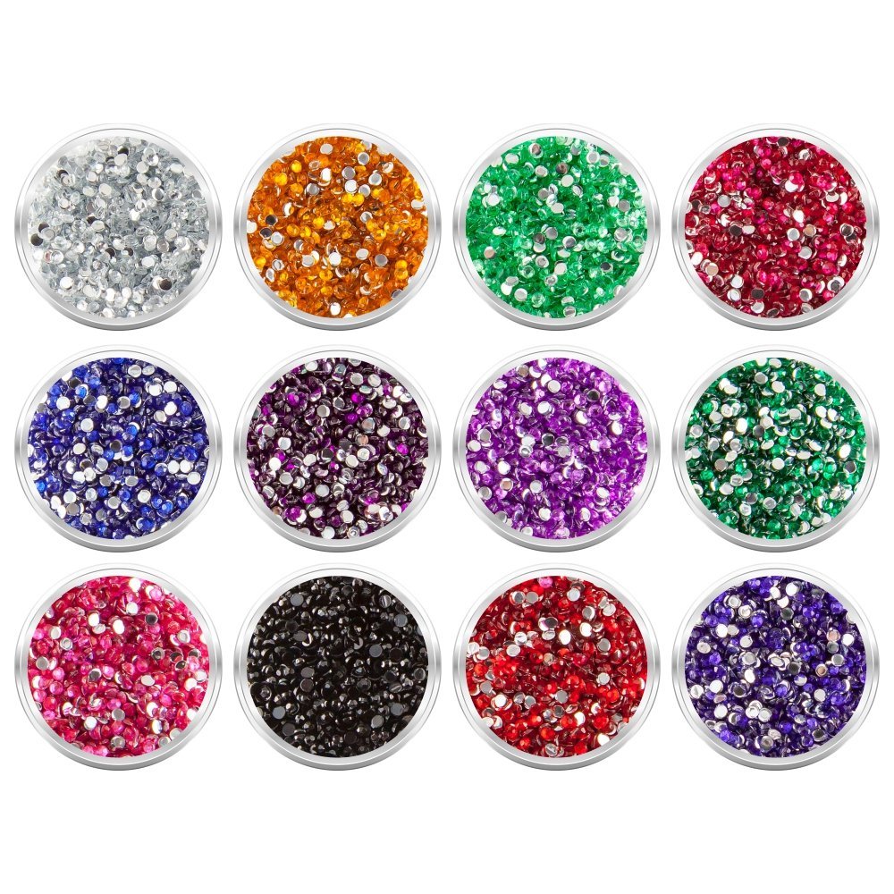 Стрази 24000 шт. (12 коробок по 2000 шт. кожного кольору) Набір страз, фото №1