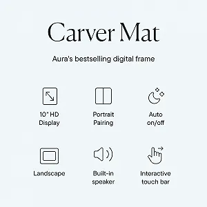 Цифровая фоторамка Aura Carver 10.1 дюймов WiFi Цвет глины с белым паспарту synthetic.ua - Фото 1