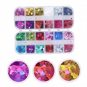 Блестки для ногтей Healeved В форме сердца Стразы 2 коробки synthetic.ua - Фото 1