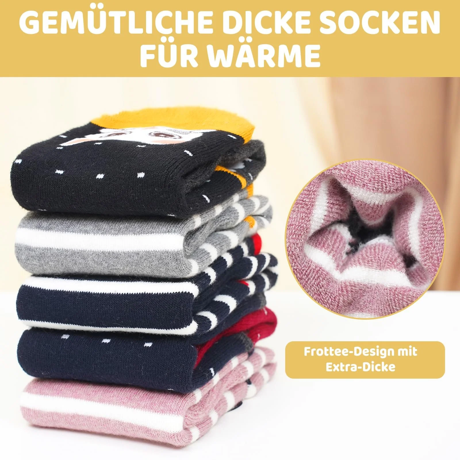 Термоноски PUTUO Женские, Зимние, Забавные Носки: Теплые махровые зимние носки для женщин - Разноцветные носки с рисунком для Рождества, 5 пар, размер 6-8, фото №2 Термоноски PUTUO Женские, Зимние, Забавные Носки: Теплые махровые зимние носки для женщин - Разноцветные носки с рисунком для Рождества, 5 пар, размер 6-8, фото №2