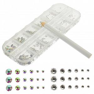 Стразы для ногтей FRCOLOR Набор Плоские стеклянные бриллианты AB цвета, ручки для нейл-арта для творческого маникюра и декорирования - Фото 1