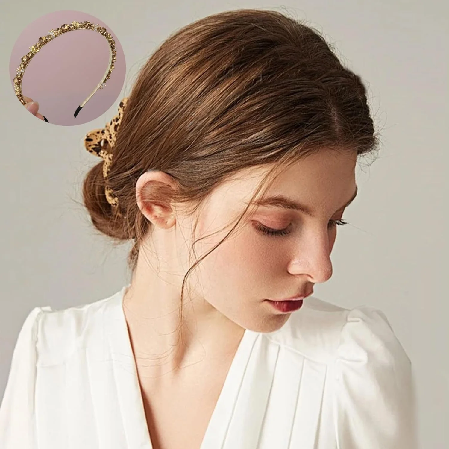 Обруч Блискучий для волосся жіночий з кристалами, фото №3 Обруч Блискучий для волосся жіночий з кристалами, фото №3