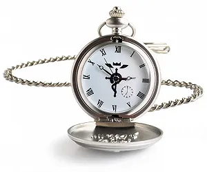 Колекційний кишеньковий годинник BOSHIYA Fullmetal Alchemist Сріблястий - Фото 1