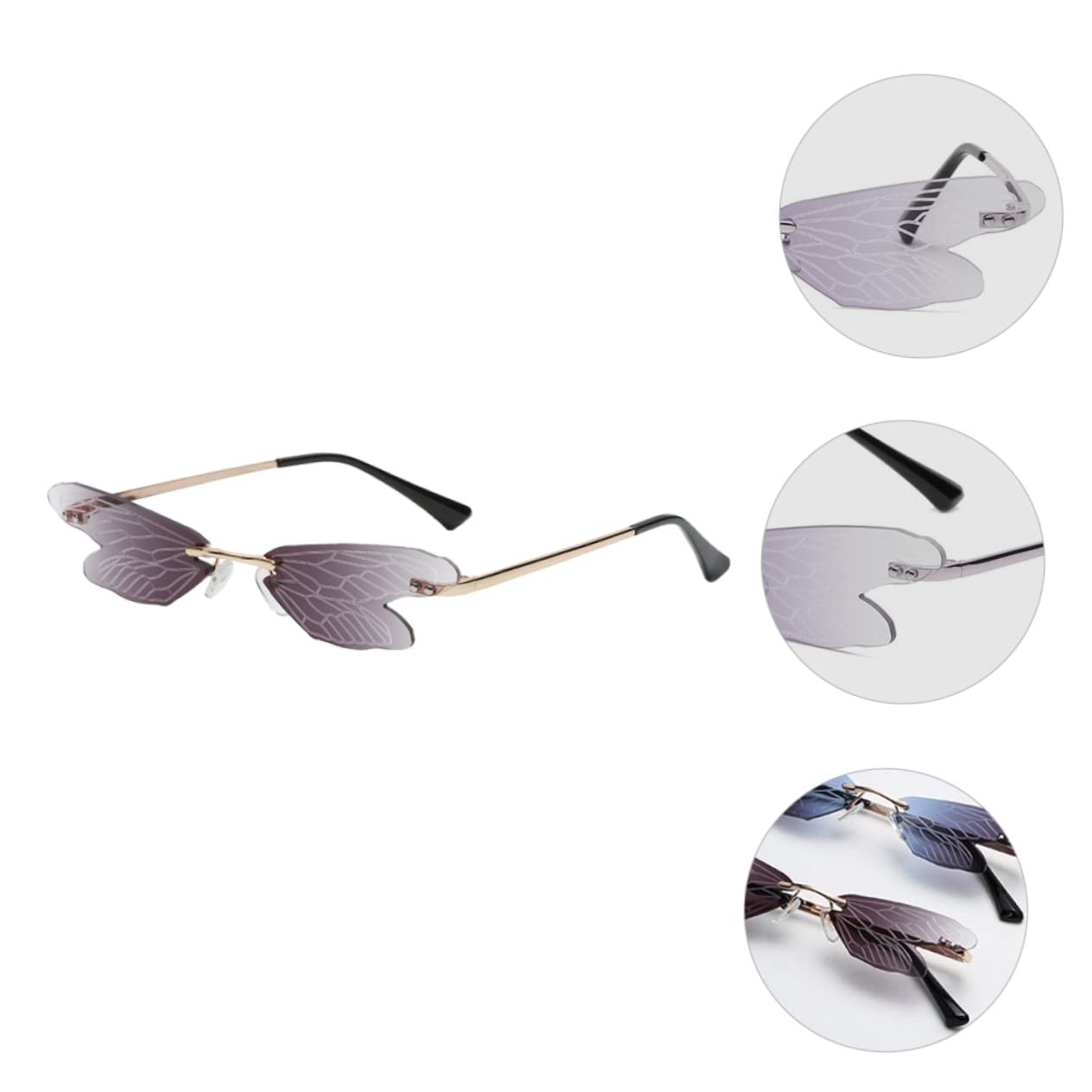 Сонцезахисні окуляри PACKOVE 2 шт Унікальні C крилами бабки, фото №8