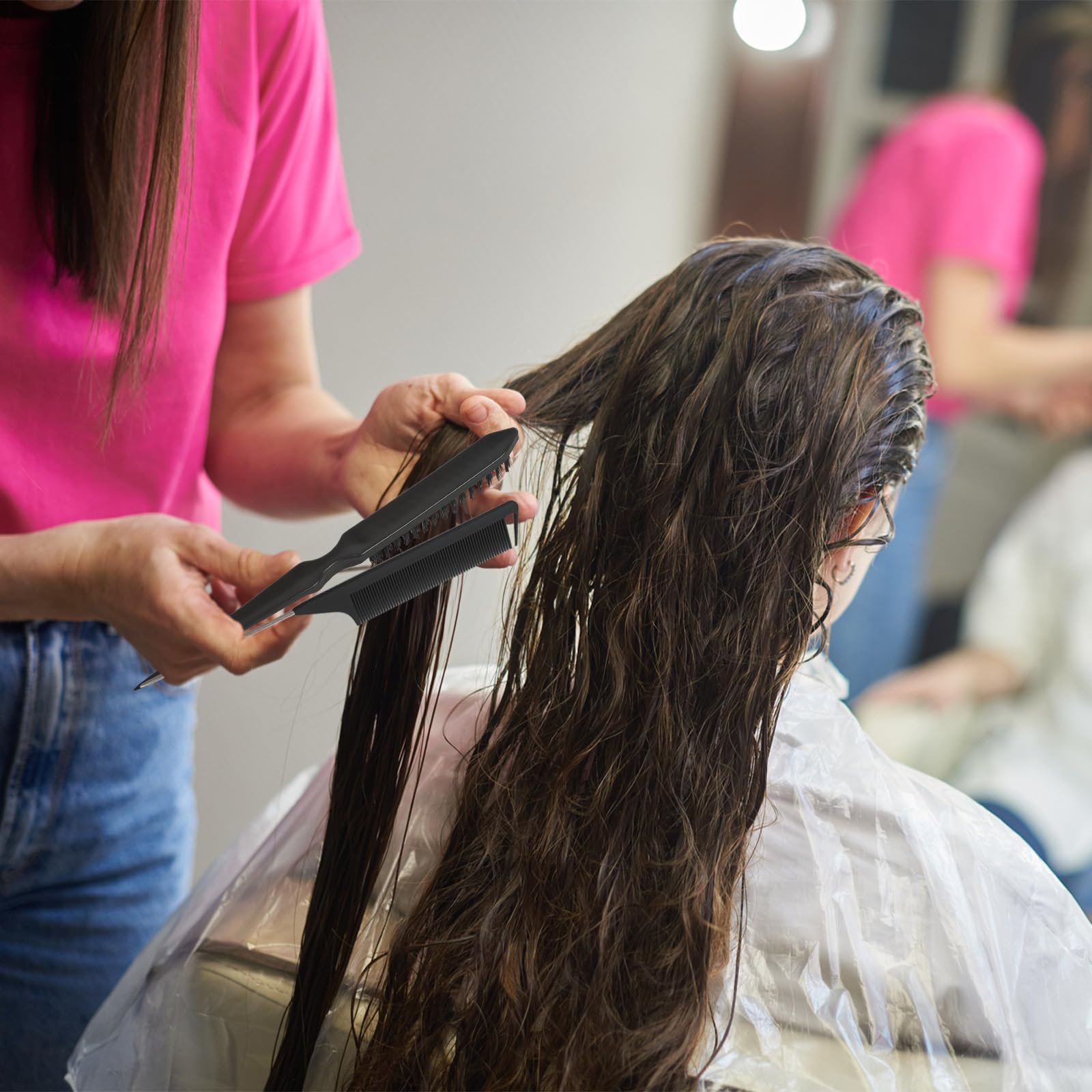Набор щеток для волос Sleek Bun Brush с щетиной кабана, 8 штук, фото №5