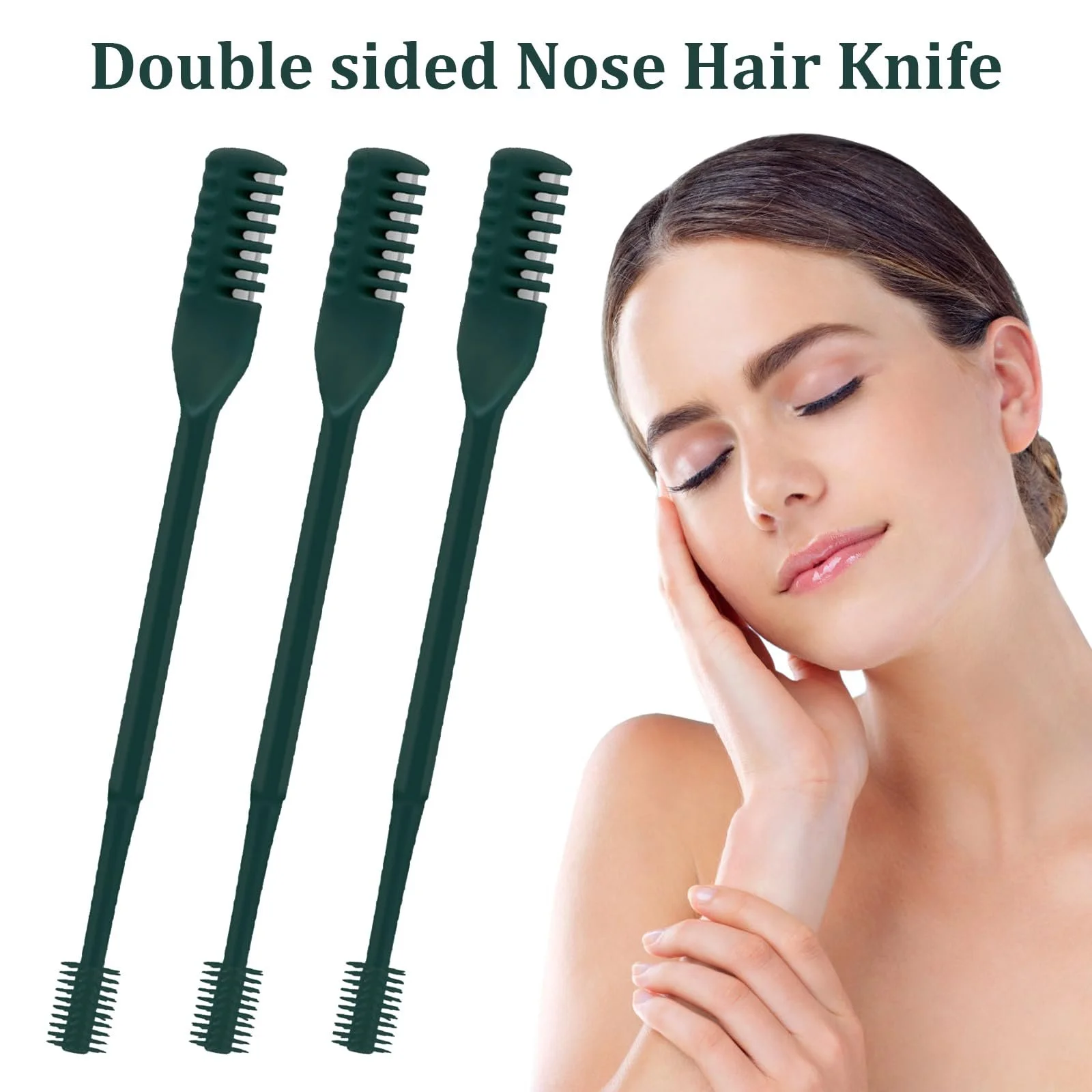 Триммер 3 х Двойной Нож Ручной Нос Волосы Ротационный 2-в-1 Темно-зеленый, фото №6