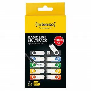 USB-накопичувач Intenso Basic Line 10 x 4 GB USB 2.0 Yellow Green Black Blue Orange synthetic.ua - Фото 1
