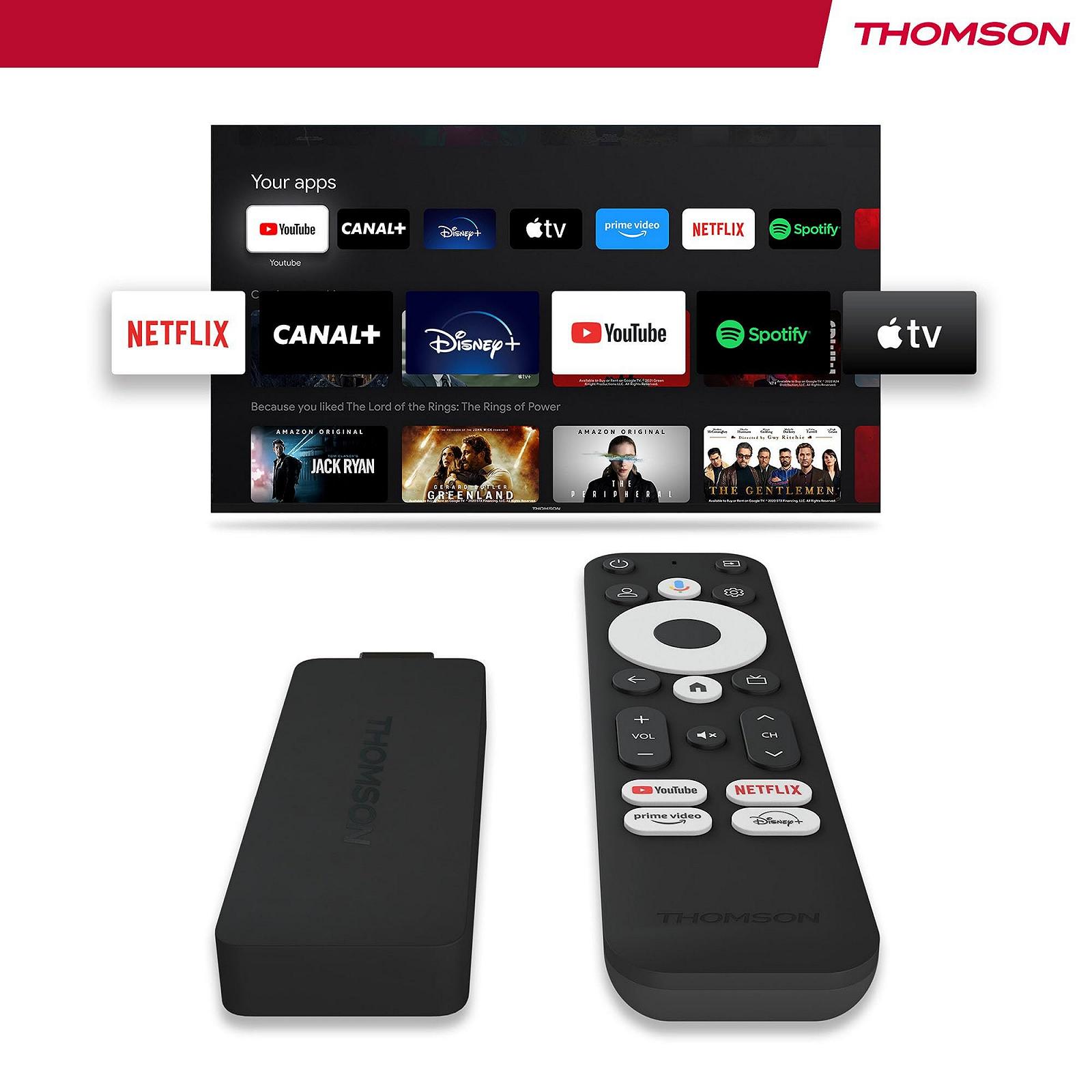 Медиаплеер стриминговый стик THOMSON Google TV 140, 4K UHD, Google Assistant, Googlecast, Wi-Fi, Bluetooth 5.0, HDMI, Dolby Atmos, DTS Digital Surround, HDR10, 2 ГБ RAM, 8 ГБ Memory, фото №8
