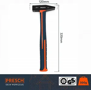Молоток слесарный Presch 300 г с ручкой из стекловолокна synthetic.ua - Фото 1