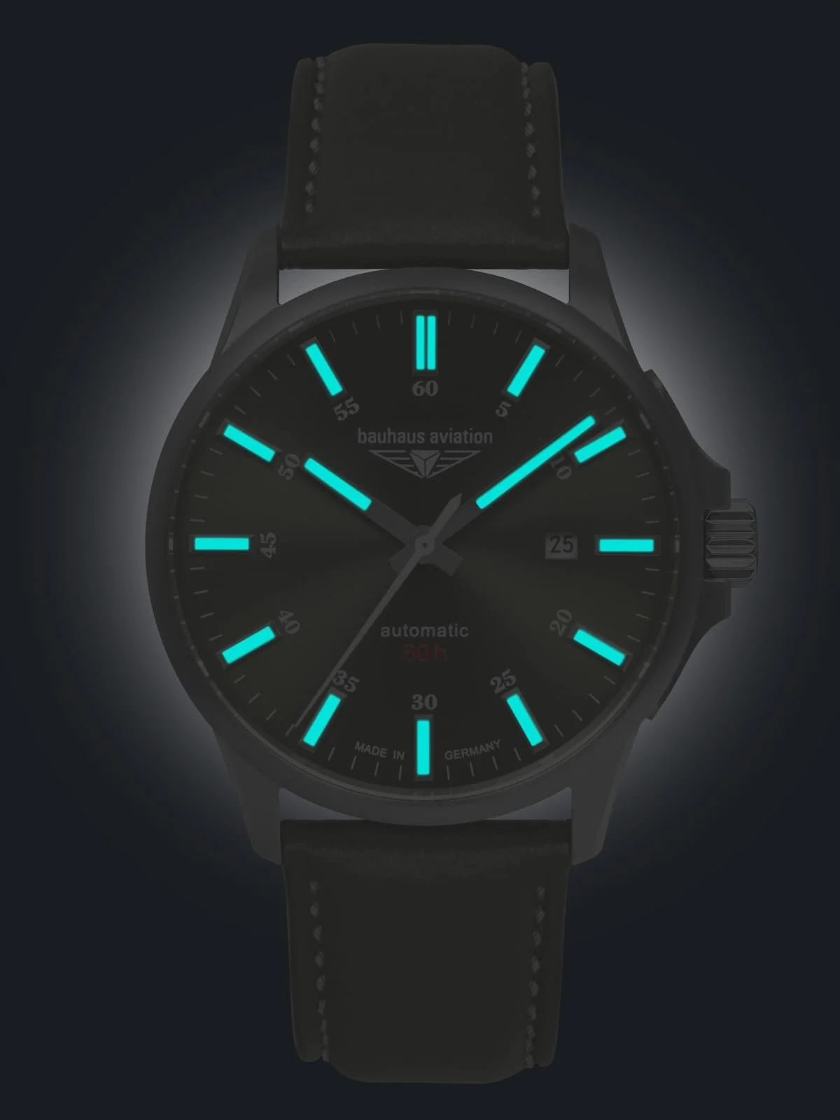 Мужские часы Bauhaus Aviation Титан Автоматический 10 ATM Сапфировое стекло Дата 2864-4, Зеленый / Кожаный ремешок, Классический, фото №4 Мужские часы Bauhaus Aviation Титан Автоматический 10 ATM Сапфировое стекло Дата 2864-4, Зеленый / Кожаный ремешок, Классический, фото №4