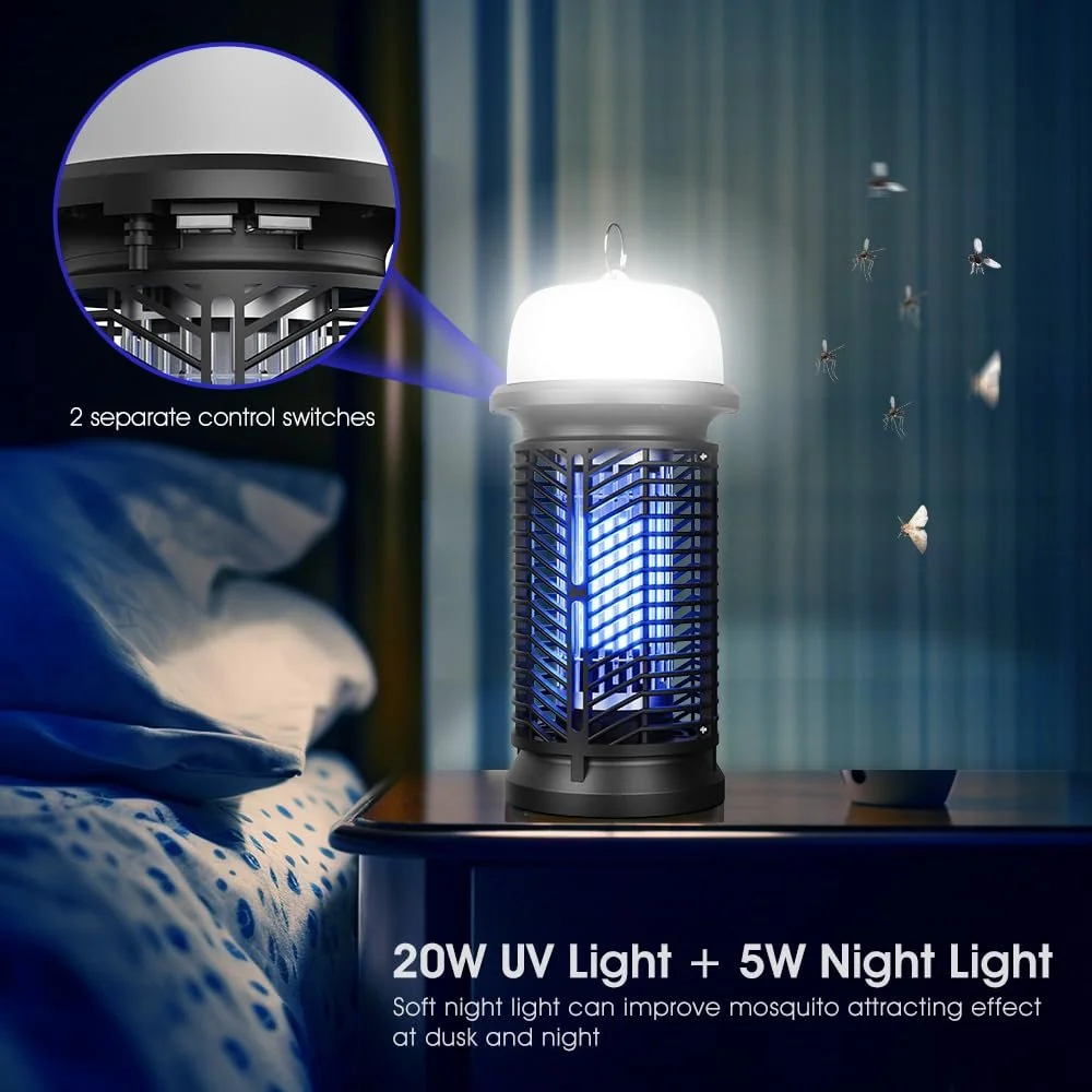 Лампа-пастка для комах електрична 20 Вт 9 Вт LED 4500 В 1.5 м кабель, фото №3