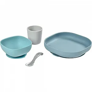 Набір посуду Béaba Силіконовий з присосками synthetic.ua - Фото 1