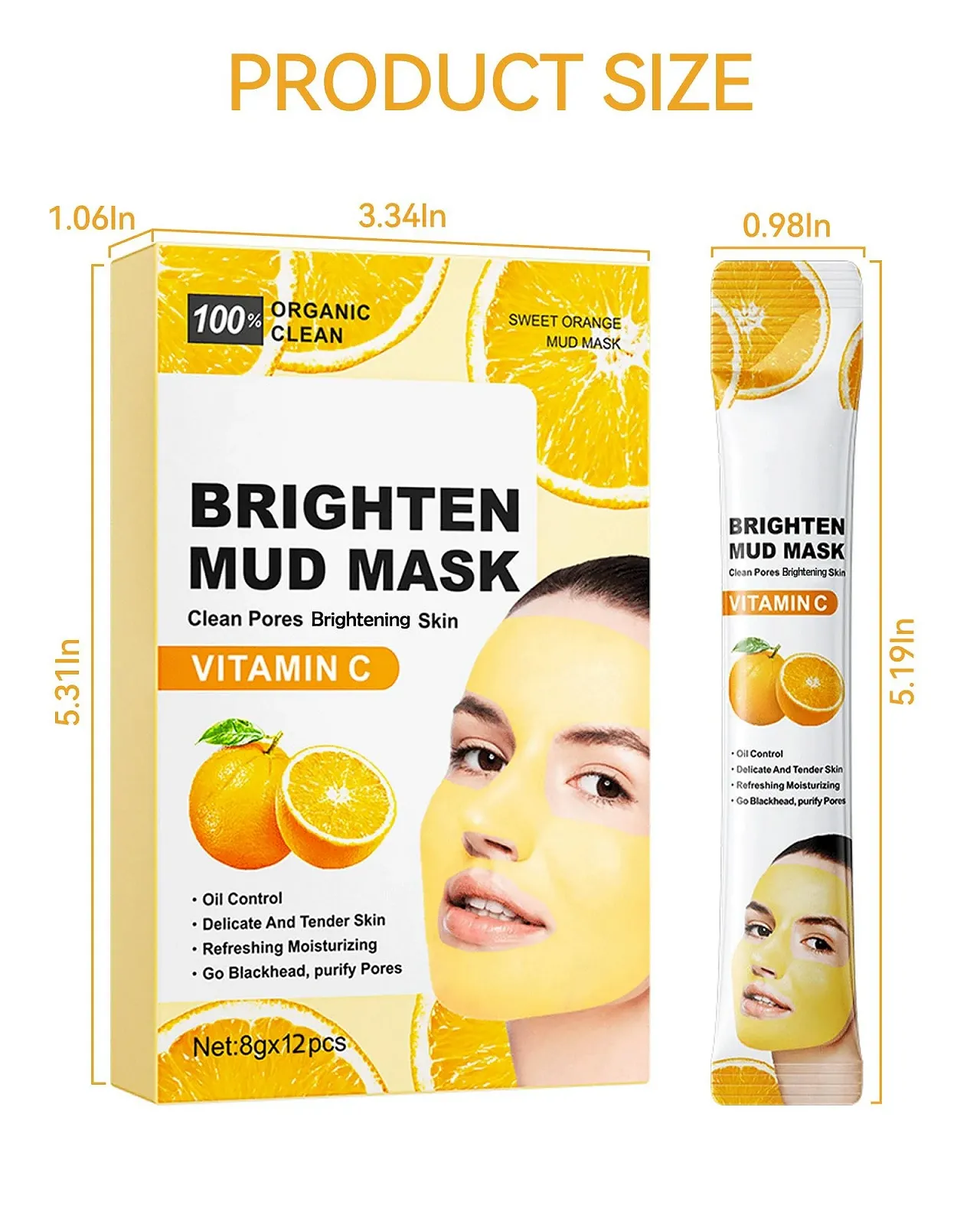 Маска для обличчя Vitamin C глиняна, 12 шт, фото №6