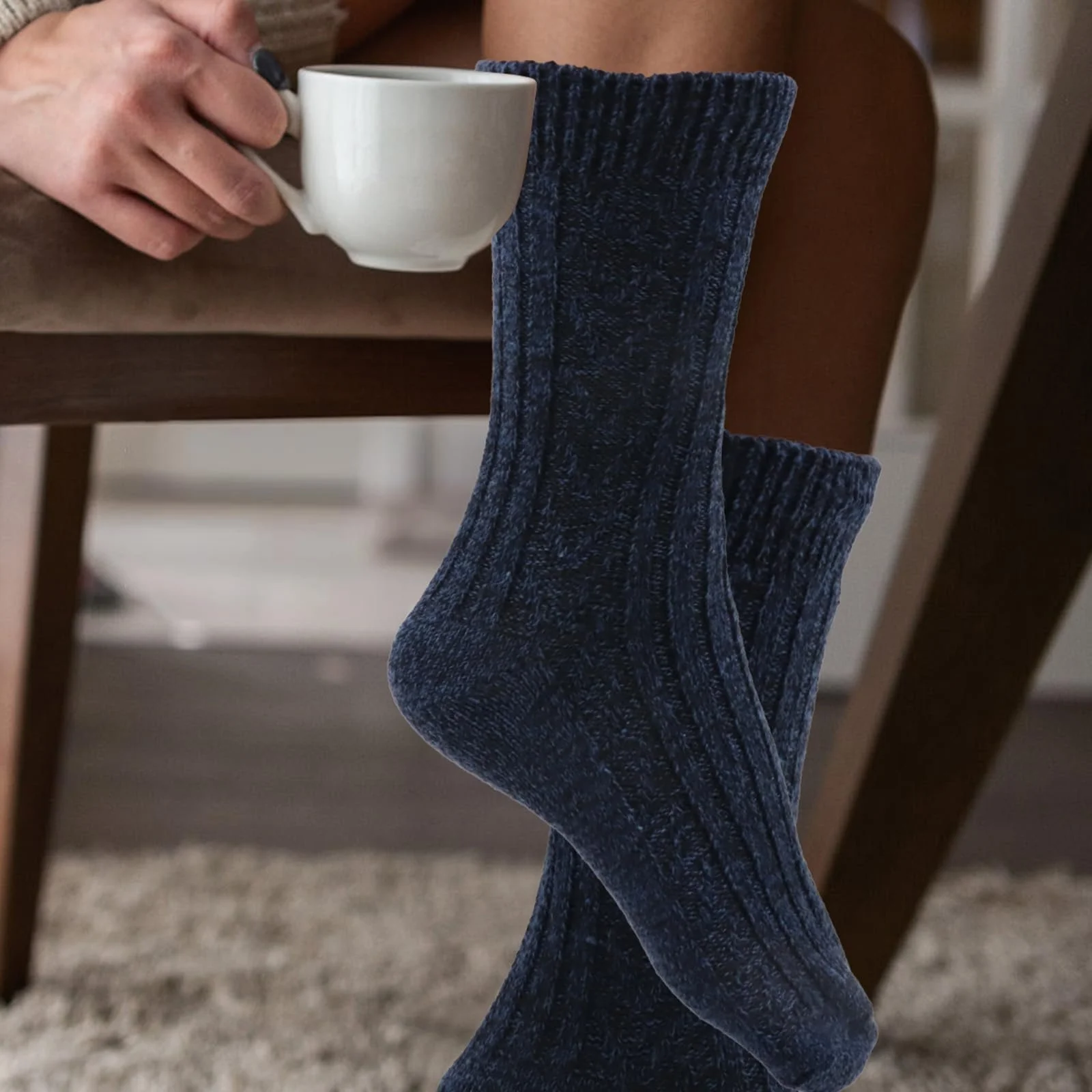 Носки VEGCOO Классические зимние 6 пар Хлопковые для мужчин и женщин, фото №7