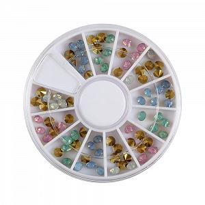 Набор 2 шт. Украшения для ногтей Цветные стразы Золотые металлические накладки Металлические заклепки для ногтей 7D Украшения для ногтей synthetic.ua - Фото 1