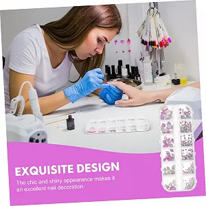 Аксессуары для дизайна ногтей ABOOFAN 2 коробки, Кристаллы, Металлические украшения, Плоские стразы, Драгоценности для ногтей, Фиолетовые synthetic.ua - Фото 1