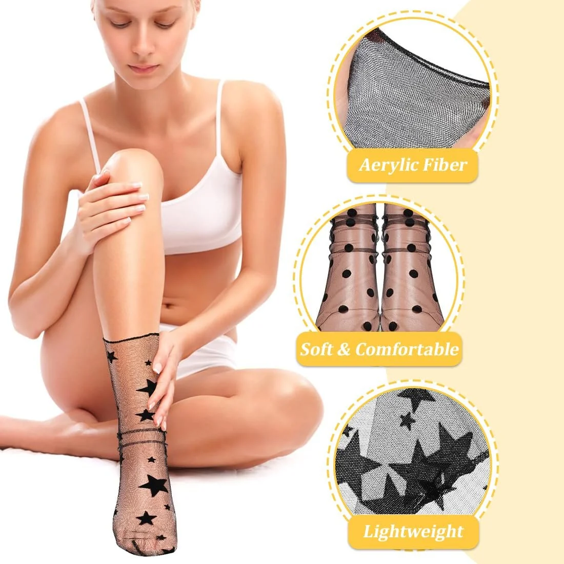 Жіночі панчохи до колін 5 пар Розмір M, фото №2