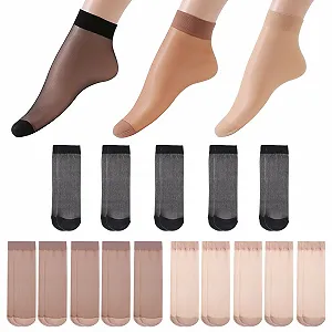 Шкарпетки гольфи нейлонові жіночі прозорі (3 кольори) - Фото 1