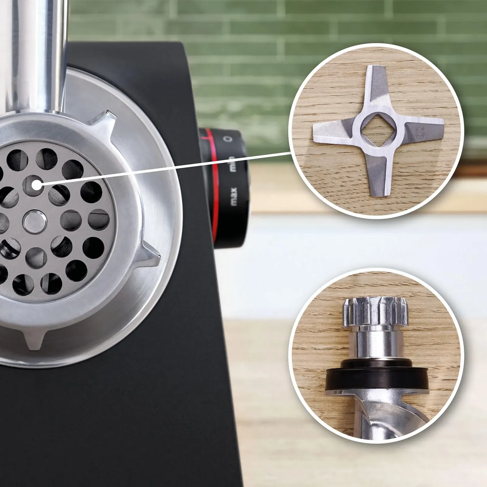 Двусторонний нож Bosch Accessories MWZS608K для мясорубки Series 6 нержавеющая сталь Размер 8, фото №3 Двусторонний нож Bosch Accessories MWZS608K для мясорубки Series 6 нержавеющая сталь Размер 8, фото №3